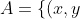 A=\{ (x,y) \in \mathbb{R}^2 :y \leq x-1 \}